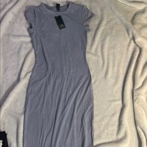 Wild Fable Purple Bodycon Midi Dress Cap Sleeves